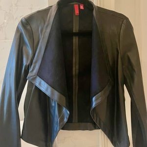 Faux Leather Draped Jacket - Never worn - size XS